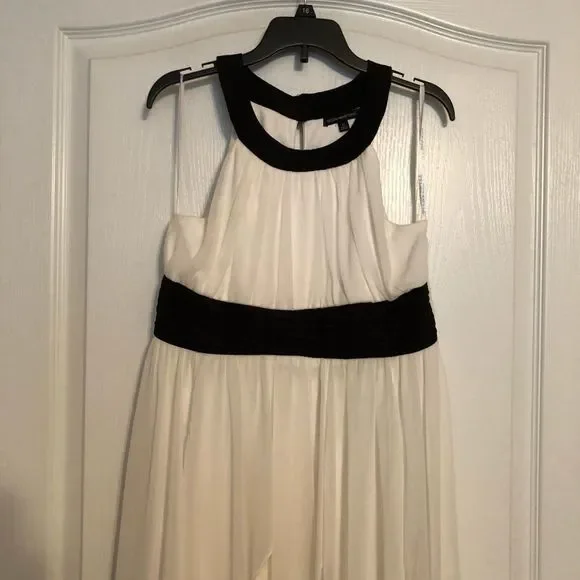 Ivory & Black Handkerchief Dress - Picture 2 of 4
